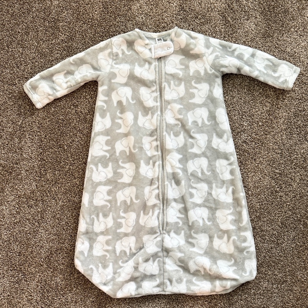 Cozy Gray Elephant Print Sleep Sack